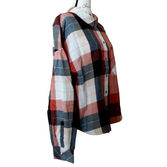 Sanctuary Bianca Anthropologie Long Sleeves Plaid Button Up Shirt Plus Size 2XL - Picture 2 of 9